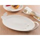 Talerz do ciasta porcelanowy 30 cm z motylkiem CLARA Ivory AZ157