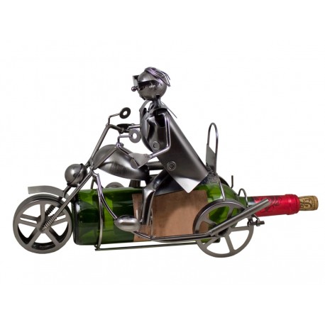 STOJAK METALOWY NA BUTELKĘ 0,75 L."MOTOCYKLISTA" W164
