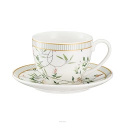 Filiżanka ze spodkiem porcelanowa 240 ml NORIKO WHITE GB125 VILLA ITALIA