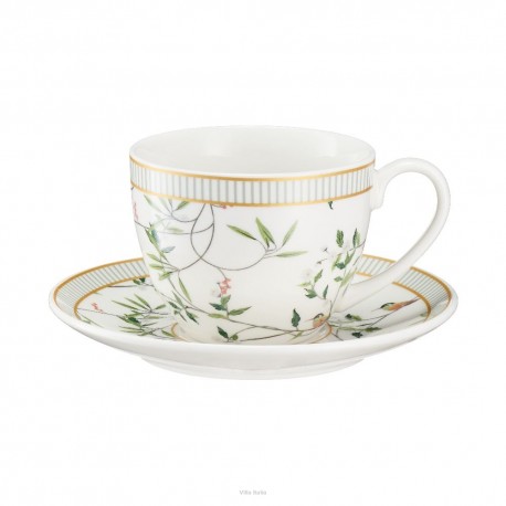 Filiżanka ze spodkiem porcelanowa 240 ml NORIKO WHITE GB125 VILLA ITALIA