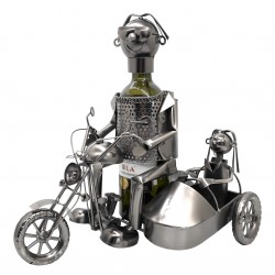 STOJAK METALOWY NA BUTELKĘ 0,75 L."MOTOCYKLIŚCI" W145