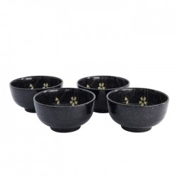 Zestaw 4 misek JAPAN SAKURA black 450 ml TOKYO 33866
