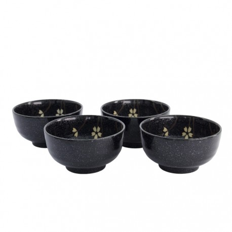Zestaw 4 misek JAPAN SAKURA black 450 ml TOKYO 33866