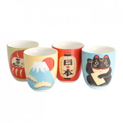 Zestaw 4 kubków 170 ml DO KAWY/HERBATY KAWAII JAPAN 21773 TOKYO