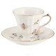 Filiżanka do herbaty porcelanowa 200 ml ze spodkiem LEDA IVORY AZ092