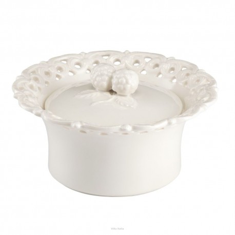 Cukiernica porcelanowa ażurowa dekorowana LEDA IVORY AZ095