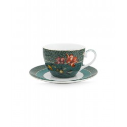 Filiżanka ze spodkiem Love Birds Medallion Red-Pink Pip Studio 51.004.012
