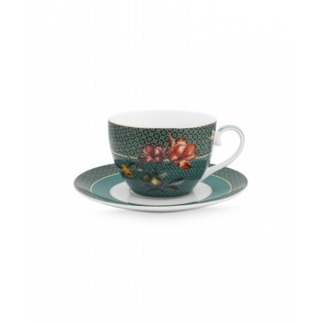 Filiżanka ze spodkiem Love Birds Medallion Red-Pink Pip Studio 51.004.012