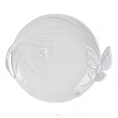 Talerzyk deserowy 22 cm z motylem CLARA IVORY AZ156