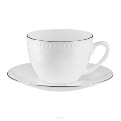 Filiżanka porcelanowa 250 ml ze spodkiem ROMA PLATIN KB734