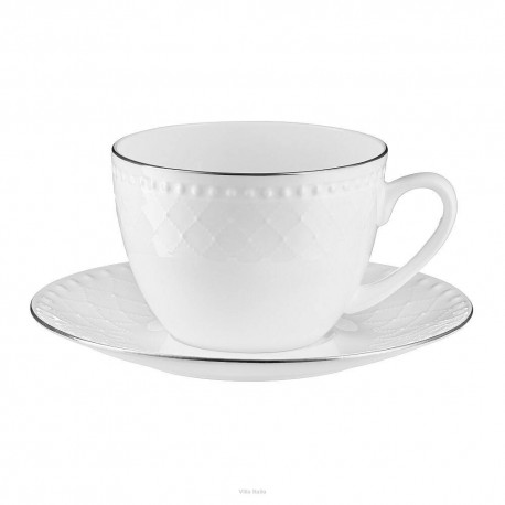 Filiżanka porcelanowa 250 ml ze spodkiem ROMA PLATIN KB734
