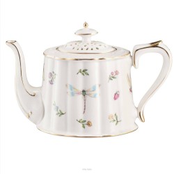 Dzbanek do herbaty porcelanowy dekorowany 850 ml LEDA IVORY AZ094
