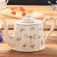 Dzbanek do herbaty porcelanowy dekorowany 850 ml LEDA IVORY AZ094