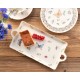 Taca porcelanowa Półmisek do ciasta 30 x 15 cm LEDA IVORY AZ097