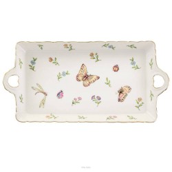 Taca porcelanowa Półmisek do ciasta 30 x 15 cm LEDA IVORY AZ097