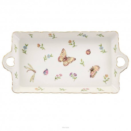 Taca porcelanowa Półmisek do ciasta 30 x 15 cm LEDA IVORY AZ097