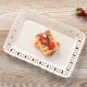 Talerz do ciasta porcelanowy ażurowy 30 x 21 cm CLARA Ivory AZ163