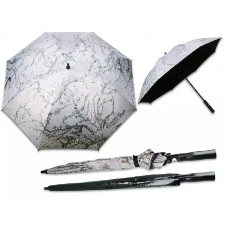 Parasol automatyczny - V. van Gogh, Migdałowiec, szary (CARMANI) 021-6621