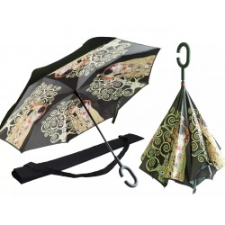 Parasol odwrotnie otwierany - G. Klimt, Pocałunek + Drzewo (CARMANI) 021-7241