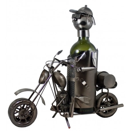 STOJAK METALOWY NA BUTELKĘ 0,75 L."MOTOCYKLISTA" W78