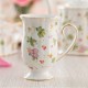 Kubek porcelanowy dekorowany złota linia 300 ml WALENCJA AZ005 Ivory