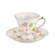 Filiżanka do herbaty porcelanowa 200 ml ze spodkiem WALENCJA Ivory AZ012