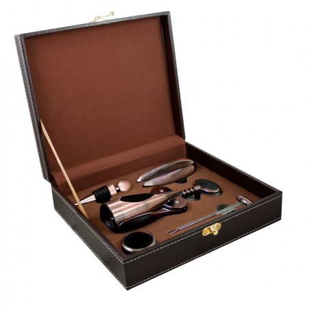 ZESTAW DO WINA"ROYAL TREASURE" W SKÓRZANYM PUDEŁKU GS036