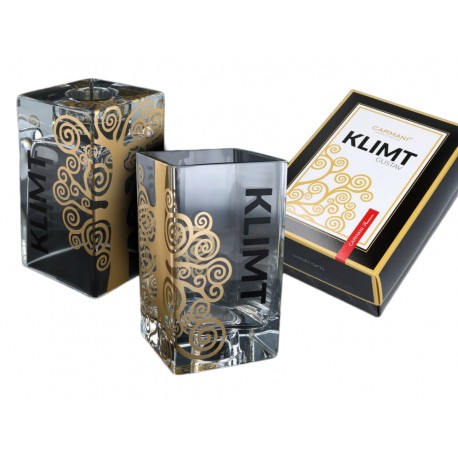 Wazon - Świecznik szklany  złocony - G. Klimt. Drzewo życia (CARMANI) 841-5402