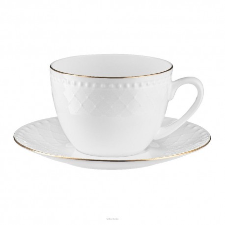 Filiżanka porcelanowa 250 ml ze spodkiem ROMA GOLD KB744