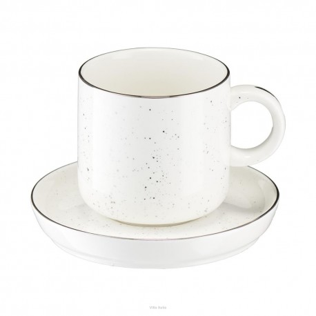 Filiżanka porcelanowa ze spodkiem 320 ml POLVERE JG434